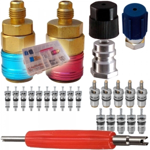 Coffret 25 pieces raccords & accessoires clim auto R134a R12