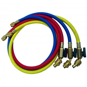 Trois Flexibles 1/4'' de 150 cm + vanne d'arret