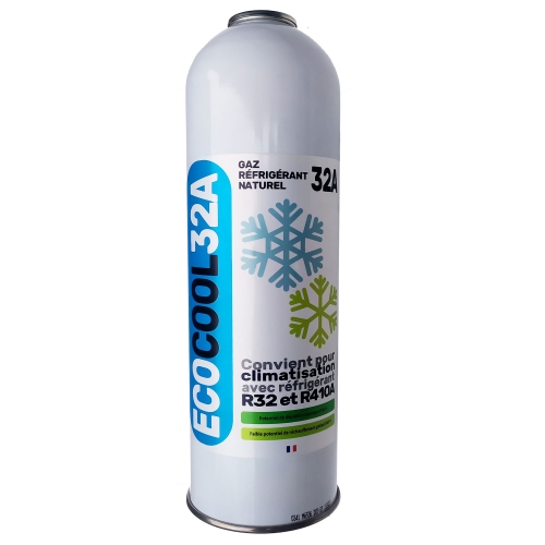 EcoCool Gaz 32A compatible R410A R32 cartouche recharge 750 ml