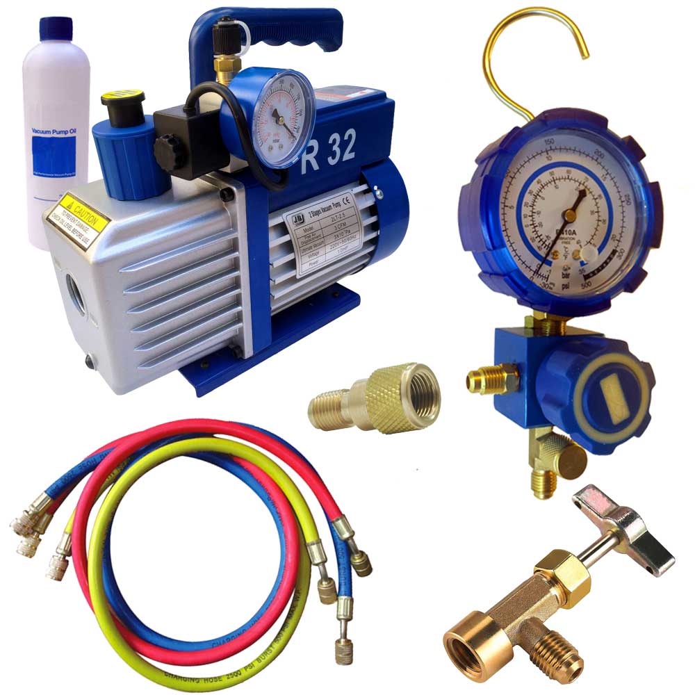 Pompe à vide aide au montage pour split et climatisation R32, R134a, R22,  R410a